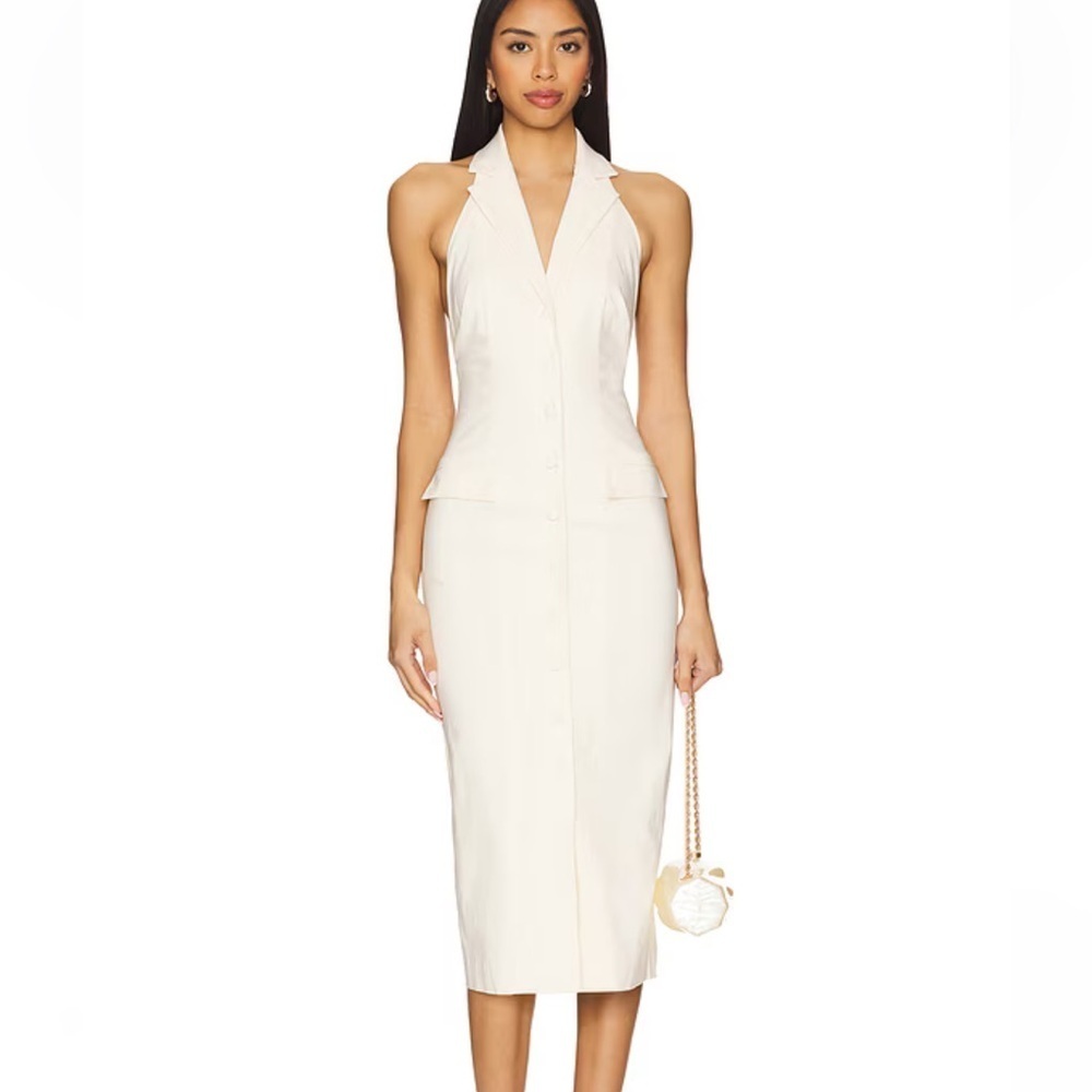 Stone Cold Fox REVOLVE Chelsea Midi Dress Ivory
Cream halter NWT S